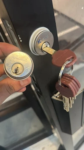 High security lock installation with keys for commercial building in Melbourne FL