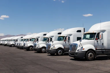 Fleet of semi trucks serviced by commercial automotive locksmith in Melbourne FL for key and ignition solutions