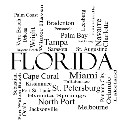 Map of Florida showing Melbourne in Brevard County and Orlando in Orange/Osceola County highlighted with markers